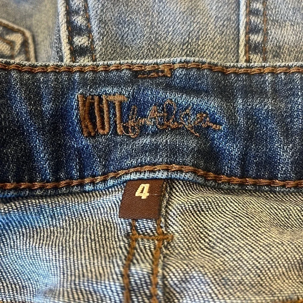 KUT from the Kloth Womens Straight Leg Mid Rise Jeans Size 4 Frayed Hem